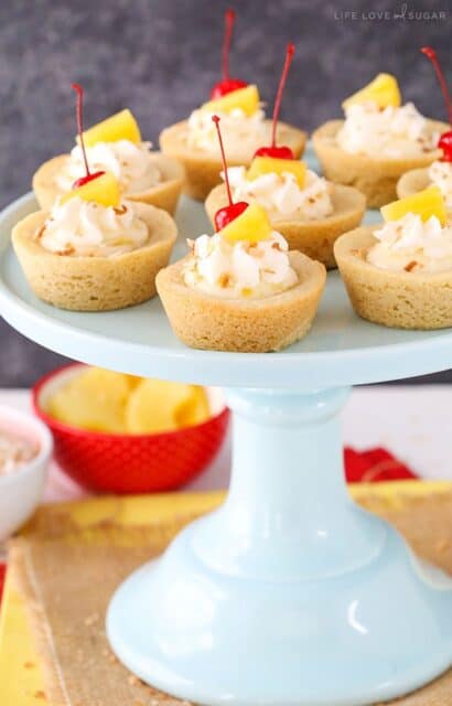 Pina colada cookie cups