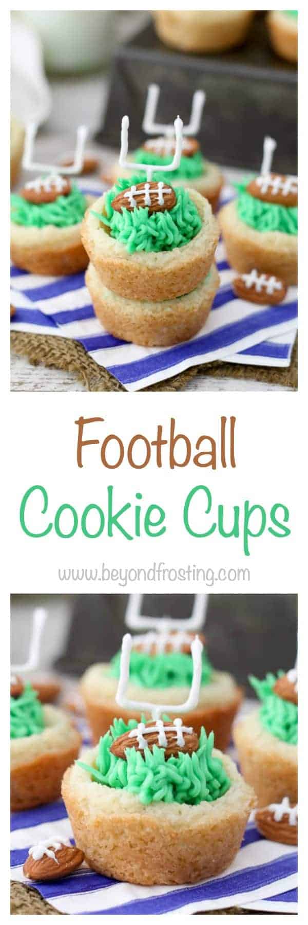 Football Cookie Cups - Beyond Frosting