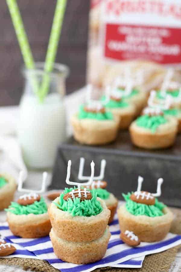 football themed cookie cups
