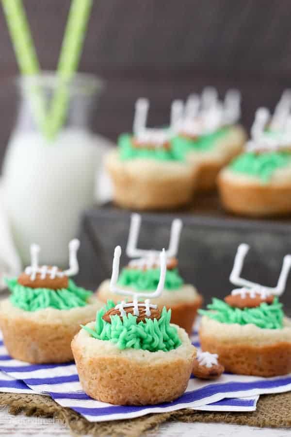 sugar cookie cups with green frosting