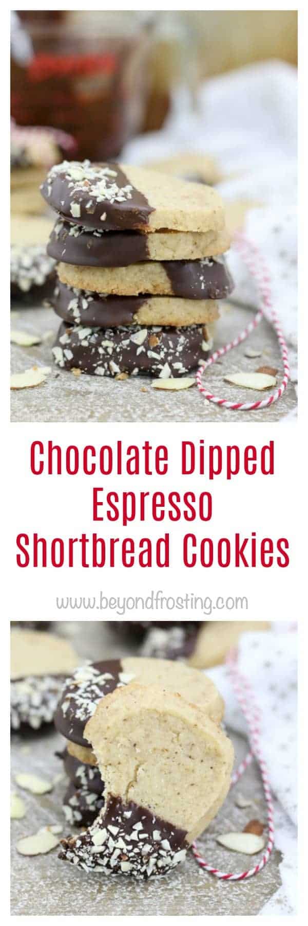 Chocolate Dipped Espresso Shortbread Cookies Beyond Frosting