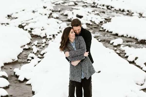 engaged couple photoshoot in the riber