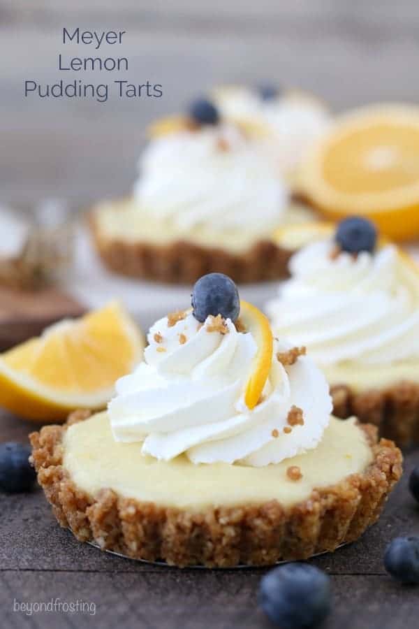 Meyer Lemon Pudding Tarts - Beyond Frosting