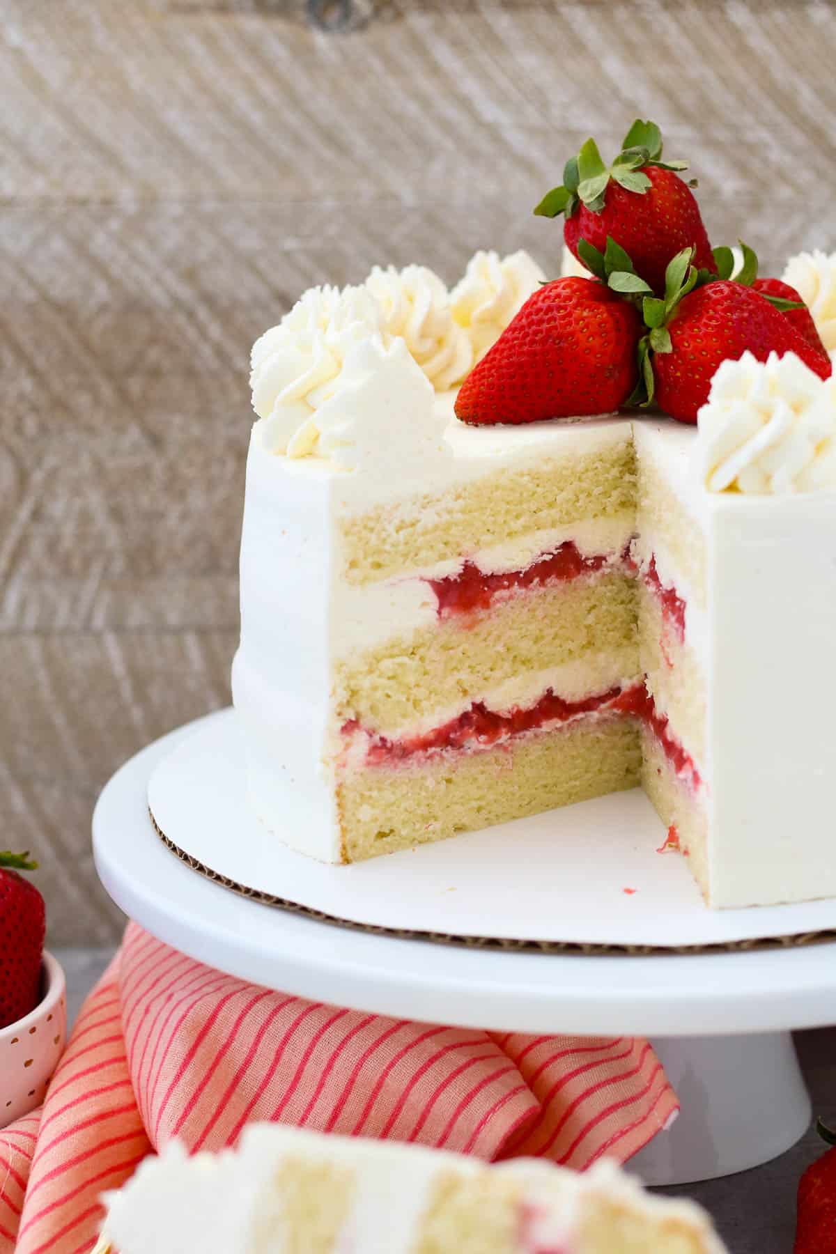 Fresh Strawberry Naked Layer Cake | California Strawberries