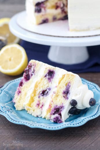 Lemon Blueberry Cake with Lemon Frosting | Beyond Frosting
