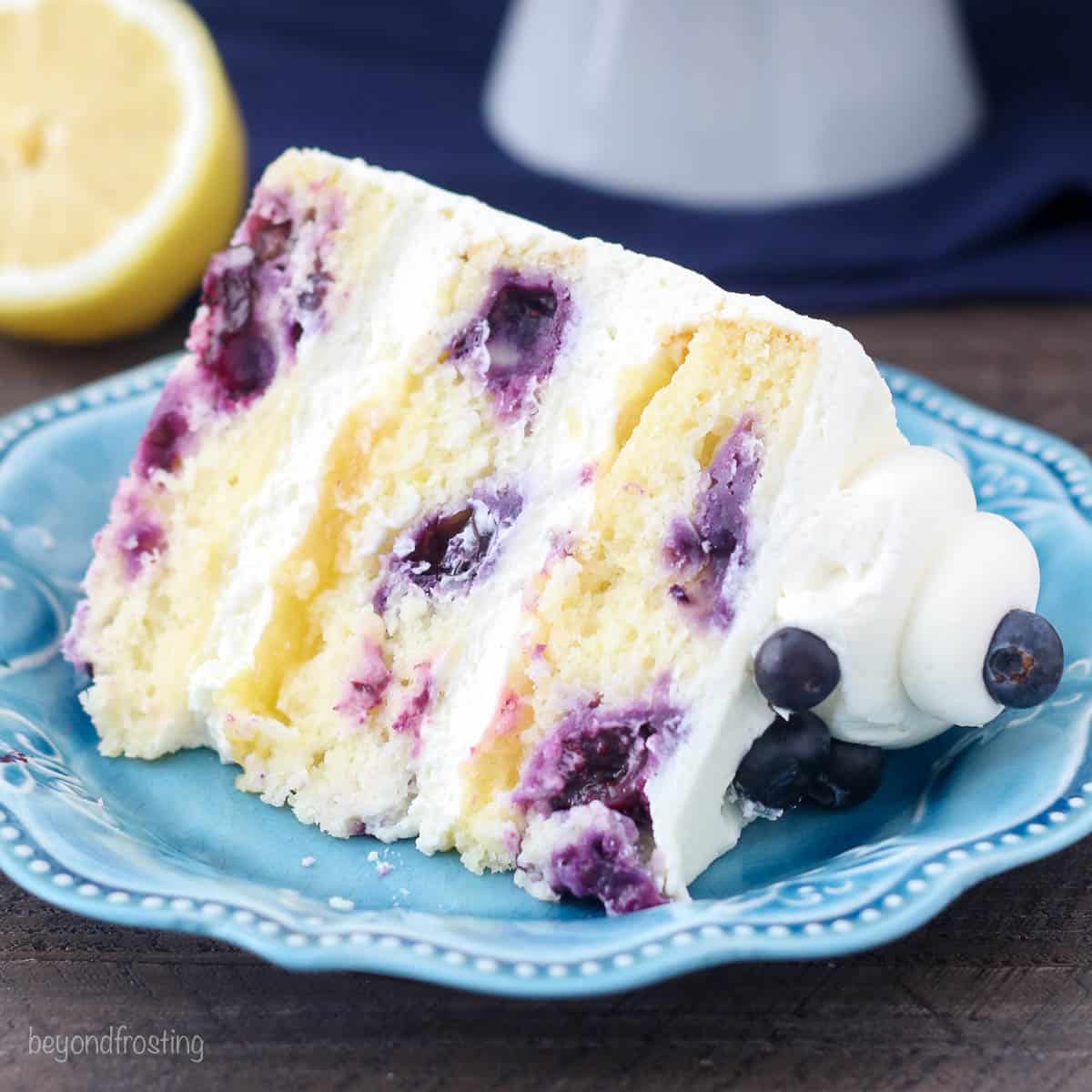 Lemon Blueberry Cake with Lemon Frosting | Beyond Frosting