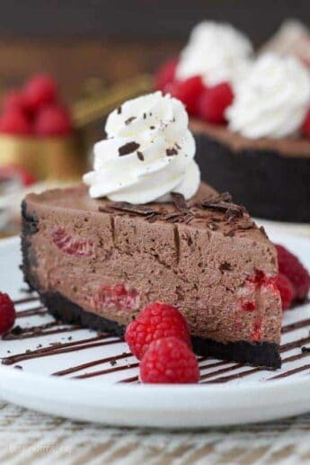 No-Bake Chocolate Raspberry Cheesecake - Beyond Frosting