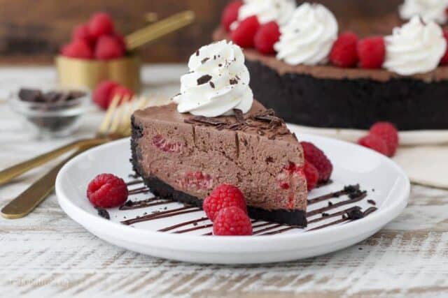 No-Bake Chocolate Raspberry Cheesecake - Beyond Frosting