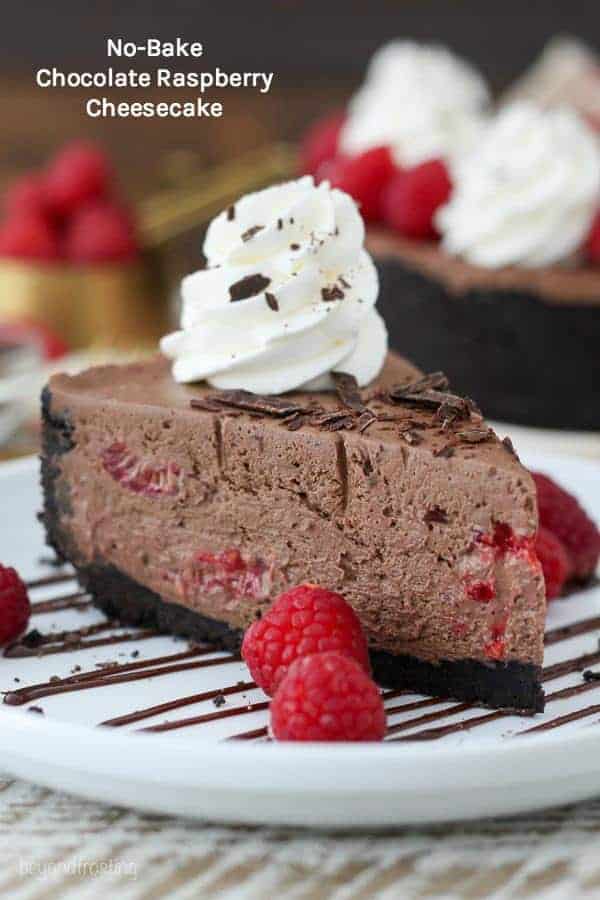 No-Bake Chocolate Raspberry Cheesecake