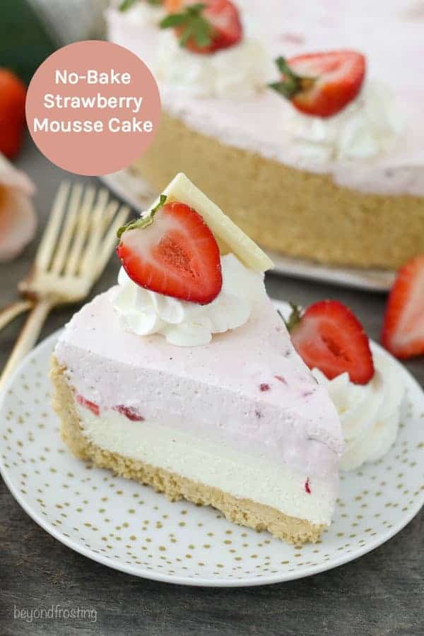 No-Bake Strawberry Mousse Cake