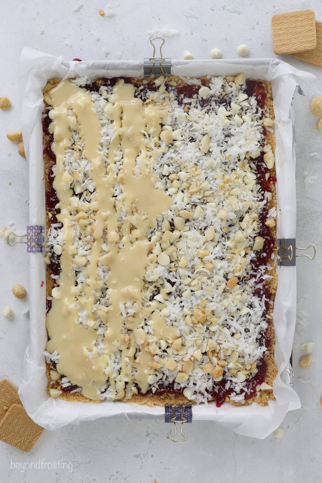Lemon Raspberry Magic Cookie Bars | Beyond Frosting