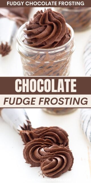 Pinterest title image for Chocolate Fudge Frosting.