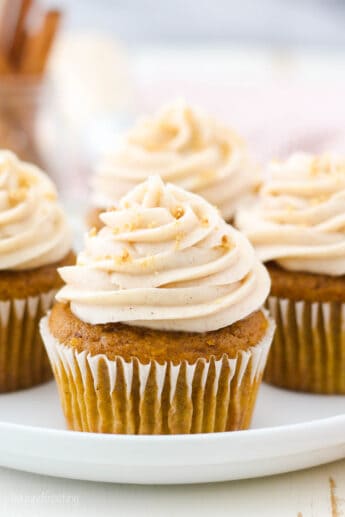 Moist Pumpkin Cupcakes with Cream Cheese Frosting | Beyond Frosting