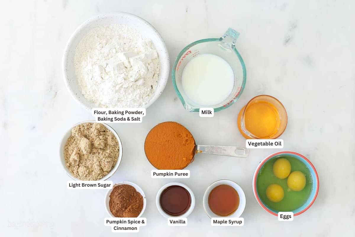 Ingredients for pumpkin cupcakes.