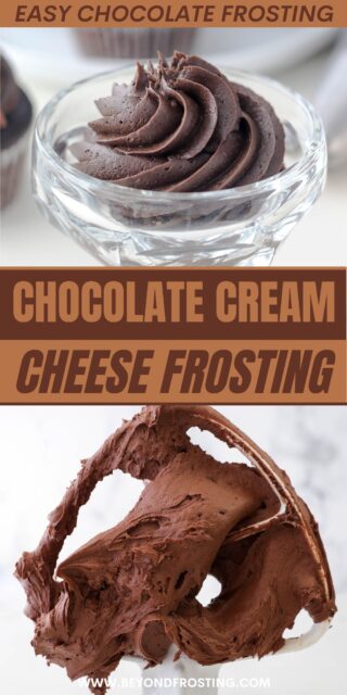 Pinterest title image for Chocolate Cream Cheese Frosting.