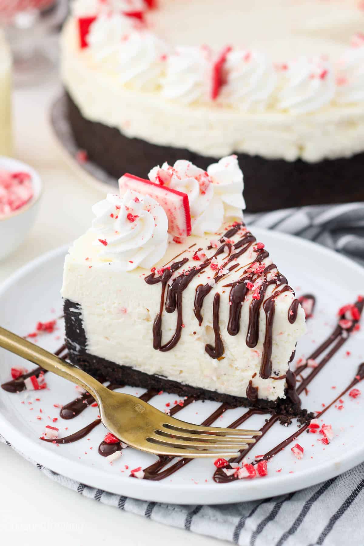 White Chocolate Peppermint Cheesecake - Beyond Frosting