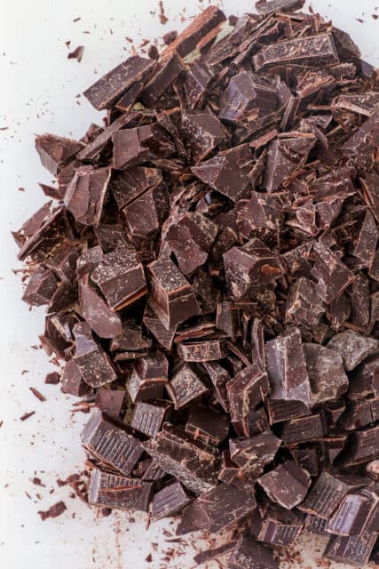 Chopped chocolate.