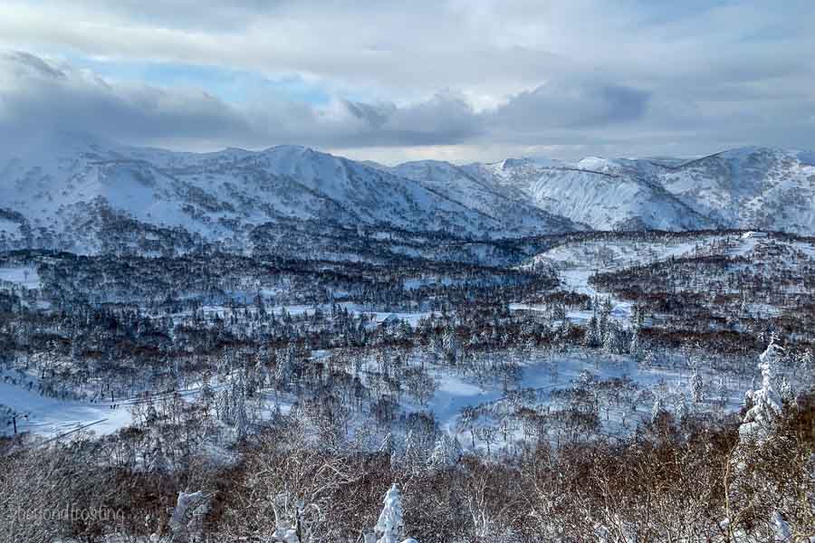 View out the gondola at Kiroro ski resort