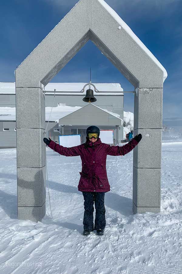 Nisa Bell at the top of Kiroro ski resort
