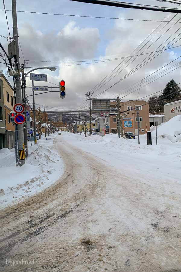 A snowy street in Kutchan