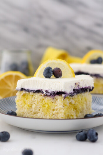 Lemon Blueberry Poke Cake Recipe | Beyond Frosting