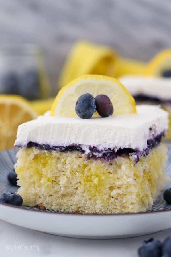 Lemon Blueberry Poke Cake Recipe | Beyond Frosting