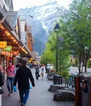 Mountain views from the streets of downtown Banff