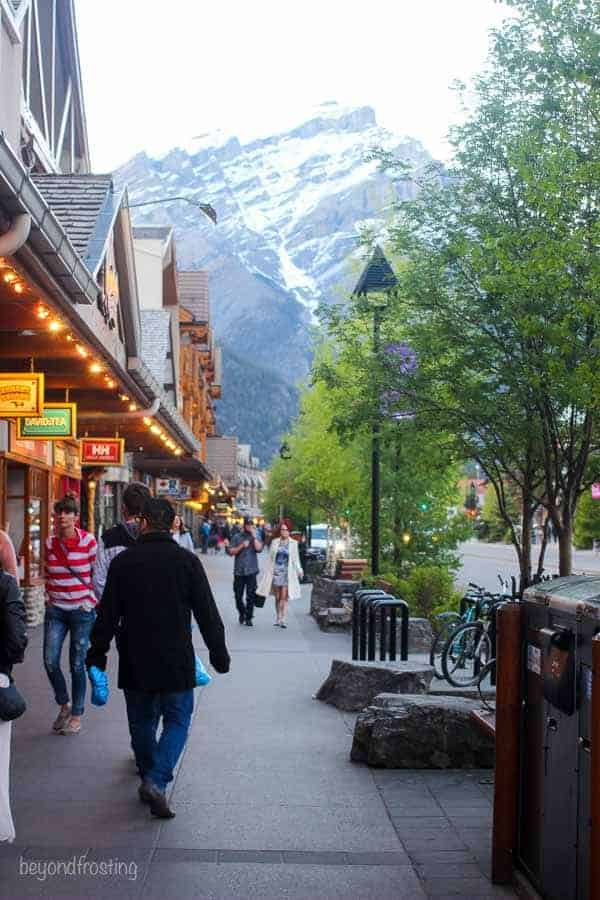 Mountain views from the streets of downtown Banff