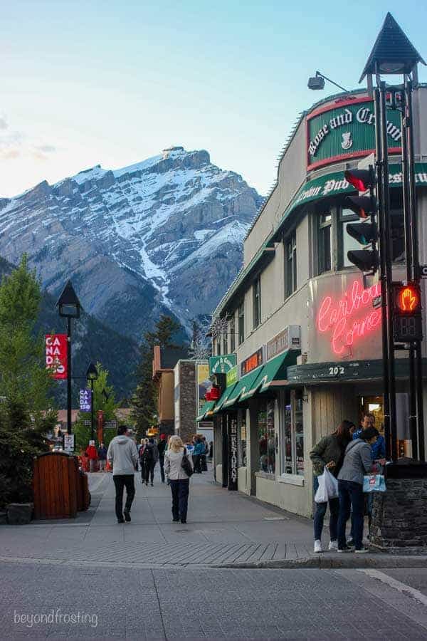 Mountain views from the streets of downtown Banff