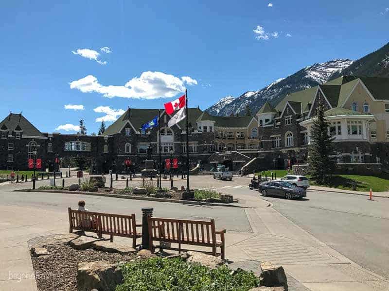 Outside entrance of Fairmont Banff