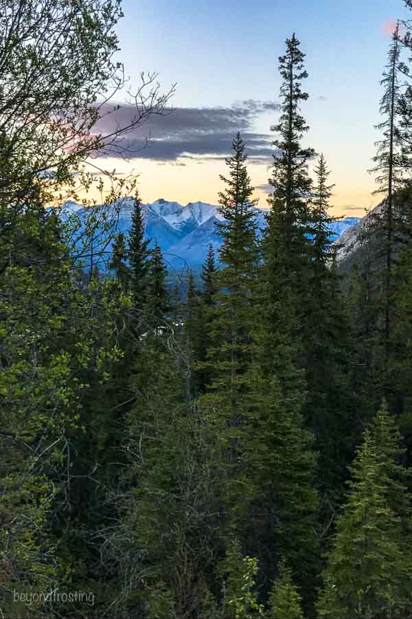 Gorgeous sunset views from the Rim Rock hotel in Banff