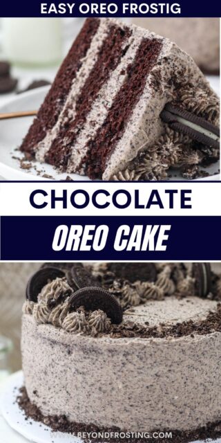 Pinterest title image for Oreo Chocolate Cake.