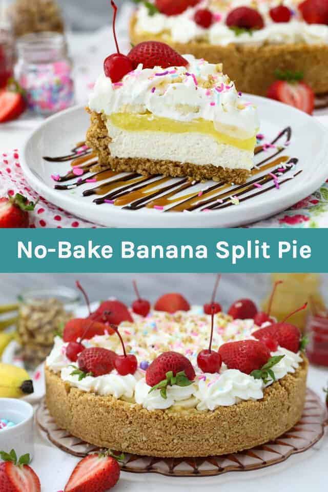 No-Bake Banana Split Pie - Beyond Frosting