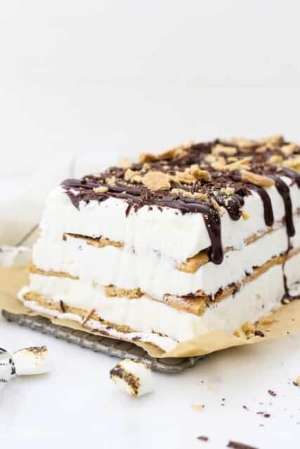 No-Churn S'mores Ice Cream Cake - Beyond Frosting