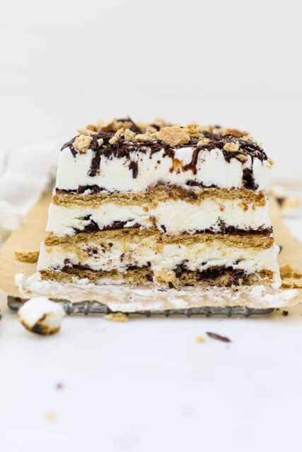 No-Churn S'mores Ice Cream Cake - Beyond Frosting
