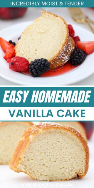 Pinterest title image for Easy Homemade Vanilla Bundt Cake.