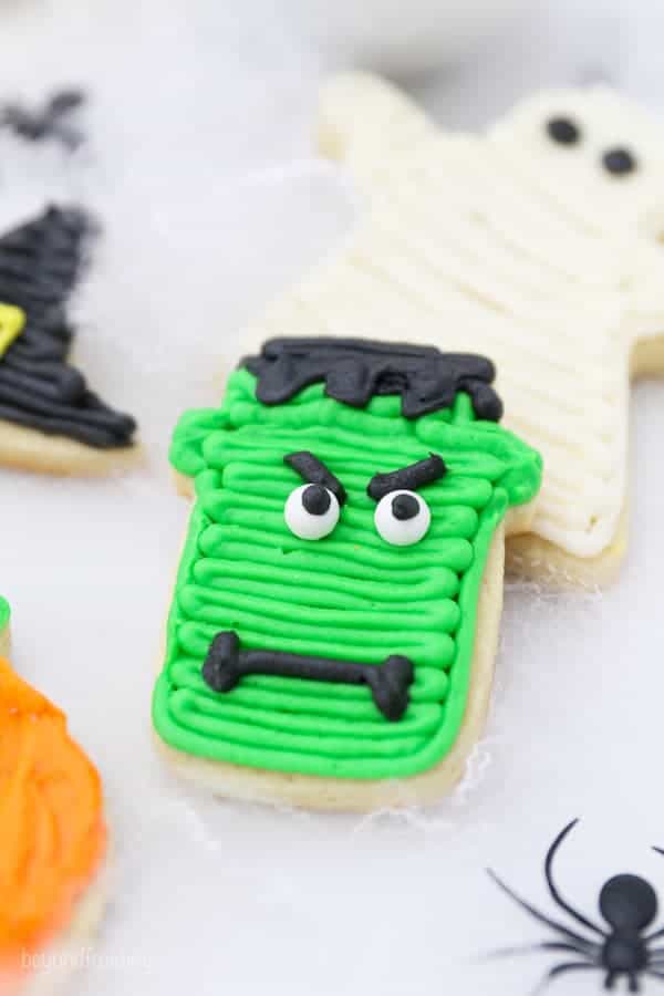 Frankenstein Halloween sugar cookie.