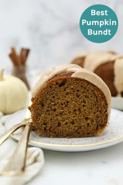 picture of bundt cake titled "Best Pumpkin Bundt"
