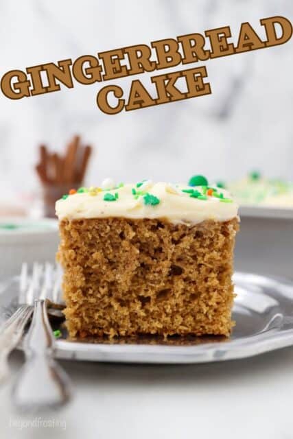 Pinterest title image for Gingerbread Cake.