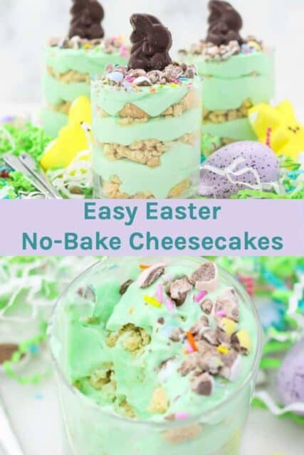 two image of Easter parfaits with a text overlay