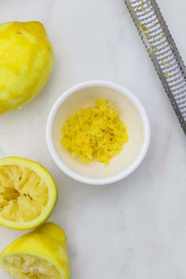 An overhead shot of zest lemons