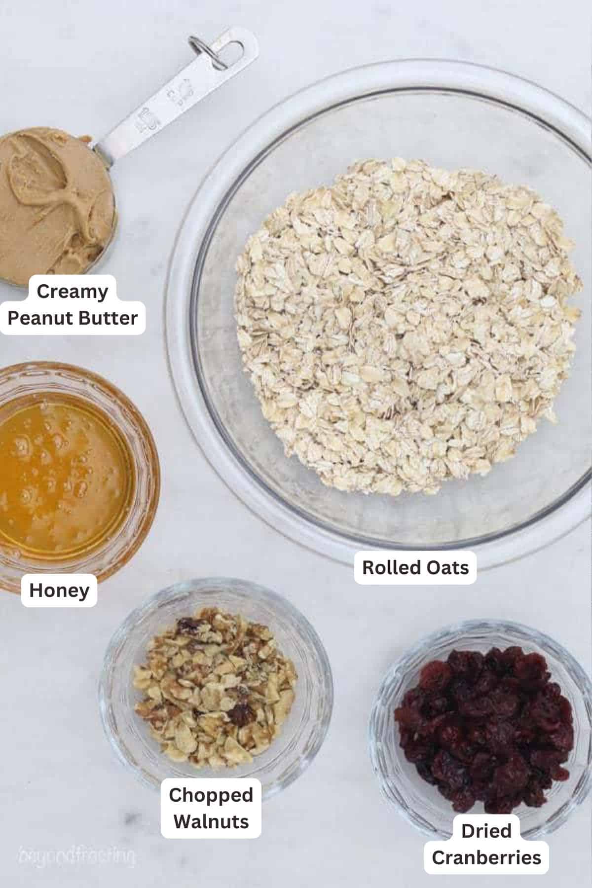 Ingredients for Cranberry Walnut Energy Bites.