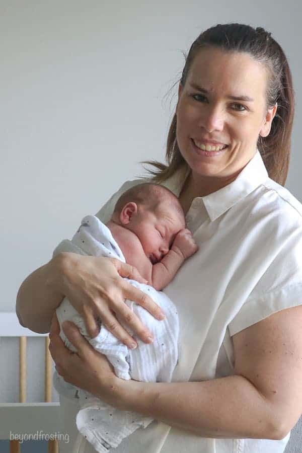 A mom holding her newborn