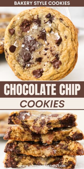 Pinterest title image for Giant Chocolate Chip Cookies.