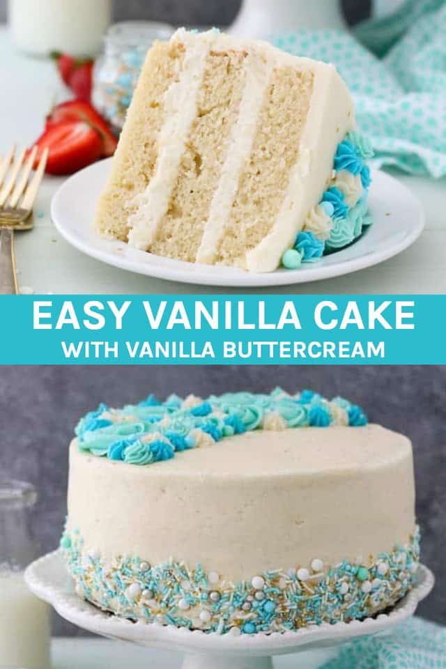 Easy Vanilla Cake Recipe | Moist Vanilla Cake with Vanilla Buttercream