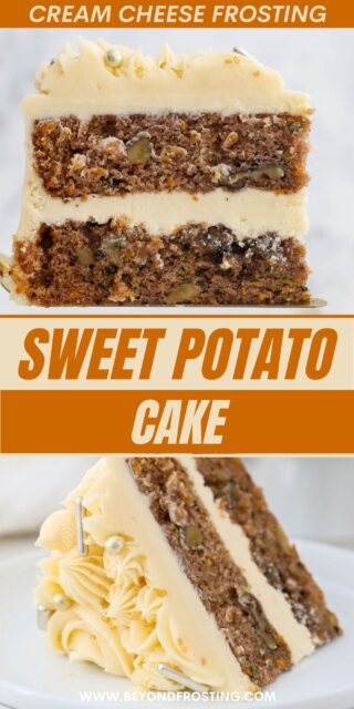 Pinterest title image for Sweet Potato Cake.