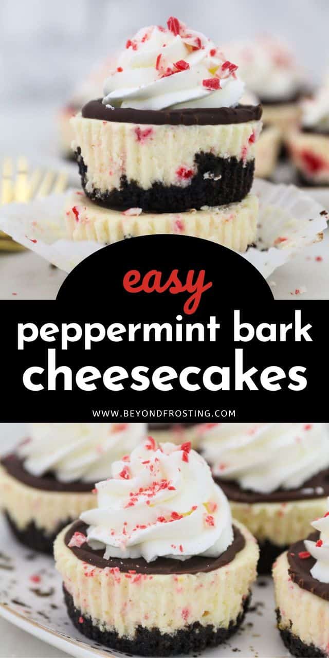 Easy Mini Peppermint Cheesecakes | Beyond Frosting