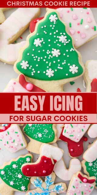 Pinterest title image for Easy Icing for Sugar Cookies.