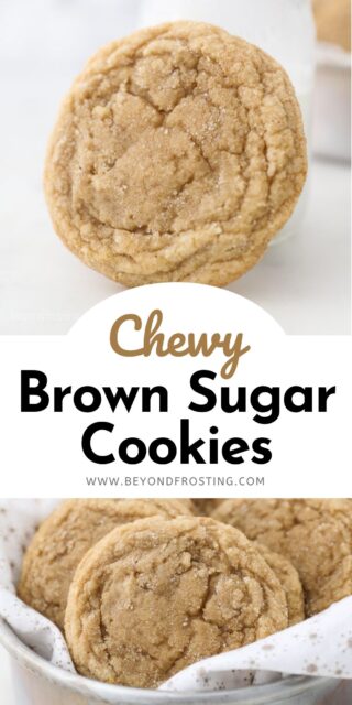 two images of brown sugar cookies with a text overlay
