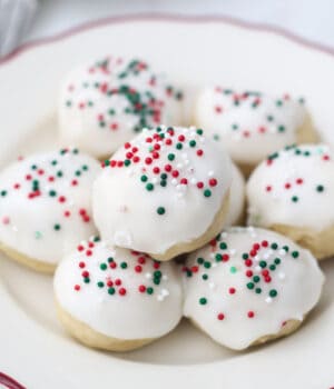 An overhead view of Christmas Anise cookies